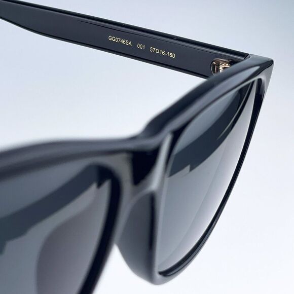 NEW GUCCI GG0746SA 001 Black Gray Anti-Reflective Square Unisex Sunglasses - Picture 13 of 15